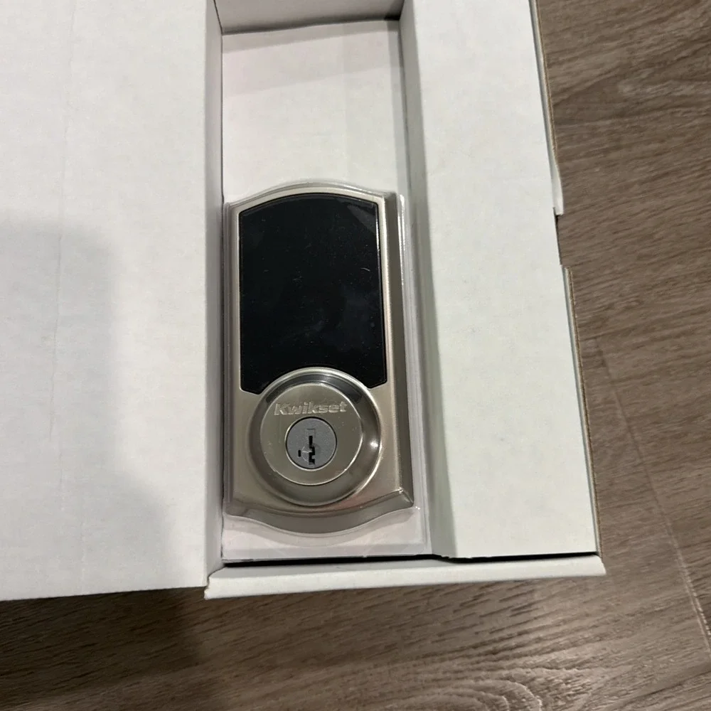 Kwikset 915 SmartCode Electronic Touchpad Tustin Lever Satin Nickel 97200-701